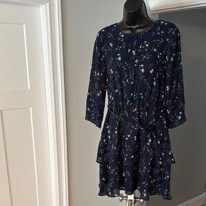 CeCe Elegant Blue Long Sleeve Dress